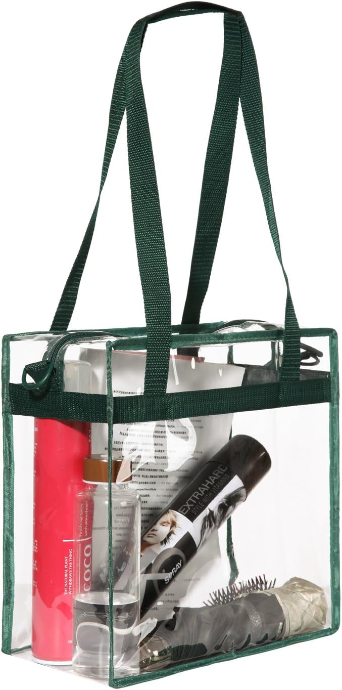 BAGAIL Clear Bags 12x6x12 Stadium Approved Clear Tote Bag with Zipper Closure Crossbody Shoulder Bag with Adjustable Strap - Image 4